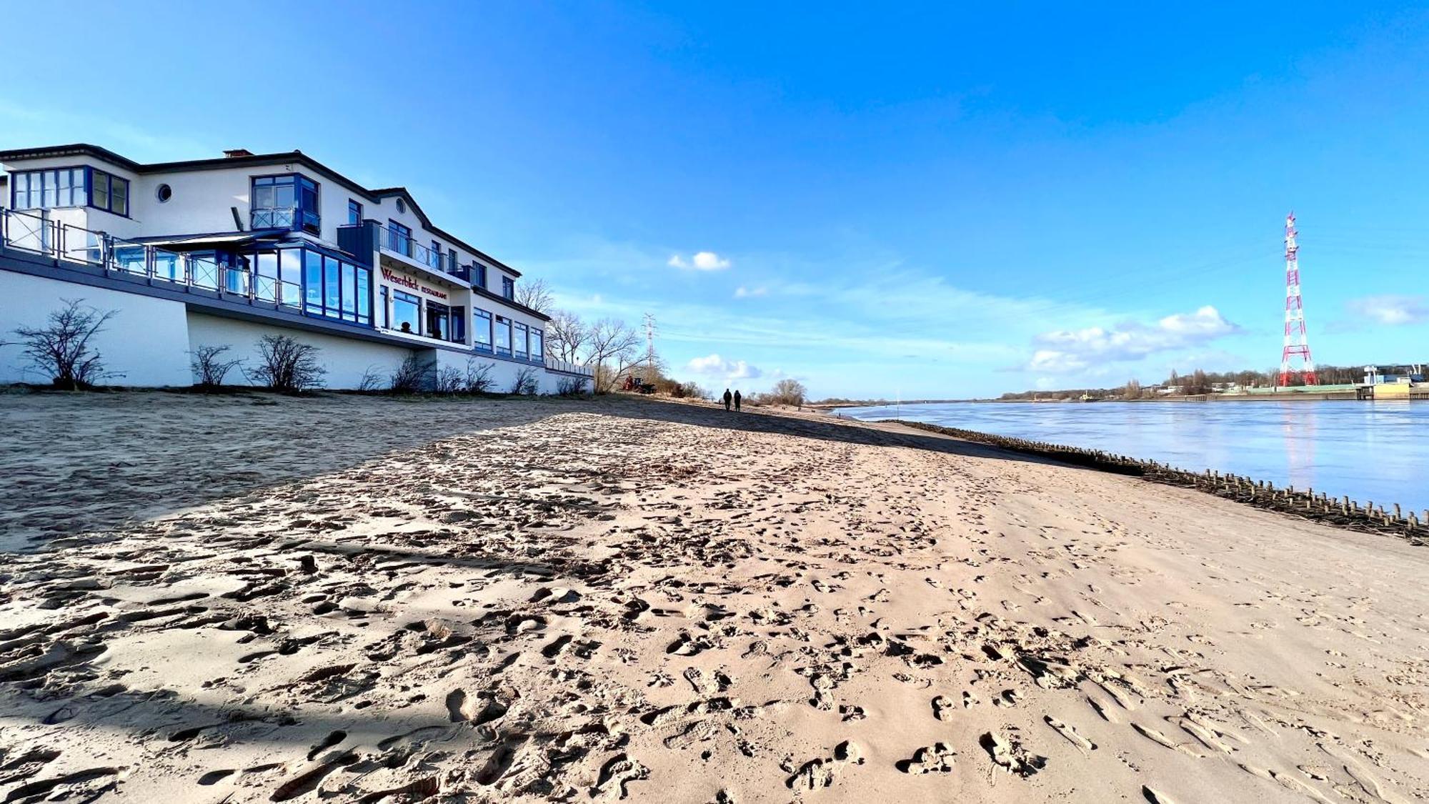 Gaestehaus Weserblick Am Weser-Sandstrand Berne Εξωτερικό φωτογραφία